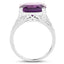 Anillo de Plata Esterlina de 5.99 Quilates con Amatista y Topacio Blanco