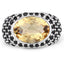 6.76 Carat Citrine & Black Spinel Sterling Silver Cocktail Ring