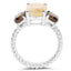 Bague en argent sterling avec rutile doré et quartz fumé de 5,75 carats