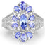 2.07 Carat Genuine Tanzanite Sterling Silver Engagement Ring