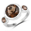 3.56 Carat Genuine Smoky Quartz Sterling Silver Engagement Ring