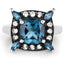 3.24 Carat London Blue Topaz & White Topaz Sterling Silver Ring