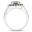 3.92 Carat Genuine Rainbow Quartz & Chrome Diopside Sterling Silver Ring
