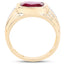 Anillo de Plata Esterlina con Rubí de 3.50 Quilates Baño de Oro Amarillo de 14K
