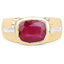 Anillo de Plata Esterlina con Rubí de 3.50 Quilates Baño de Oro Amarillo de 14K