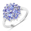 Anillo de Compromiso de Plata Esterlina con Tanzanita Genuina de 1.16 Quilates