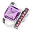 Bague en argent sterling avec améthyste et rhodolite de 6,90 carats