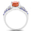Bague en argent sterling de 3,06 carats en pierre de lune pêche et tanzanite