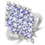 2.40 Carat Genuine Tanzanite and White Topaz Sterling Silver Ring