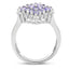 2.40 Carat Genuine Tanzanite and White Topaz Sterling Silver Ring