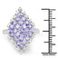 2.40 Carat Genuine Tanzanite and White Topaz Sterling Silver Ring