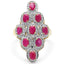 Bague de fiançailles en argent sterling .925 avec rubis véritable de 1,98 carat