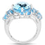 9.50 Carat Blue Topaz & Swiss Blue Topaz Sterling Silver Ring