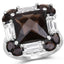 7.43 Carat Smoky Quartz & White Topaz Sterling Silver Ring