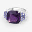 6.34 Carat Genuine Amethyst and Tanzanite Sterling Silver Ring