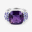 6.34 Carat Genuine Amethyst and Tanzanite Sterling Silver Ring