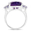 6.34 Carat Genuine Amethyst and Tanzanite Sterling Silver Ring
