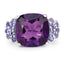 6.34 Carat Genuine Amethyst and Tanzanite Sterling Silver Ring