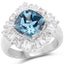 5.19 Carat London Blue Topaz & White Topaz Sterling Silver Ring