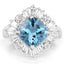 5.19 Carat London Blue Topaz & White Topaz Sterling Silver Ring