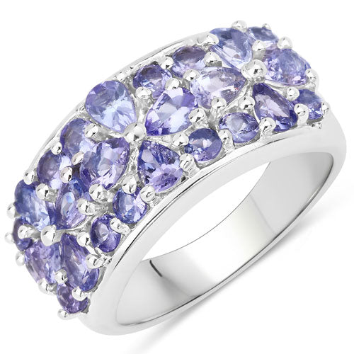 Anillo de Compromiso de Plata Esterlina con Tanzanita de 2.52 Quilates
