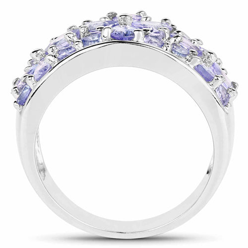 Anillo de Compromiso de Plata Esterlina con Tanzanita de 2.52 Quilates