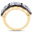 14K Yellow Gold Plated Tanzanite & Black Spinel Floral Ring