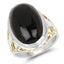 Two Tone Plated 10.92 Carat Genuine Black Onyx Ring