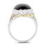 Two Tone Plated 10.92 Carat Genuine Black Onyx Ring