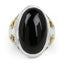 Two Tone Plated 10.92 Carat Genuine Black Onyx Ring