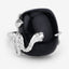 21.04 Carat Black Onyx & White Topaz Sterling Silver Ring