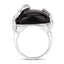 21.04 Carat Black Onyx & White Topaz Sterling Silver Ring