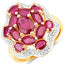 14K Yellow Gold Plated Genuine Ruby Engagement Ring