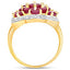 14K Yellow Gold Plated Genuine Ruby Engagement Ring