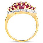 14K Yellow Gold Plated Genuine Ruby Engagement Ring