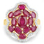14K Yellow Gold Plated Genuine Ruby Engagement Ring
