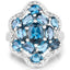 3.72 Carat London Blue Topaz Sterling Silver Engagement Ring