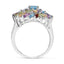 Bague de fiançailles en argent sterling .925 de 3,70 carats avec pierres multiples