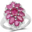 Anillo de Plata de Ley con Rubí Lleno de Vidrio de 3.05 Quilates Elegante