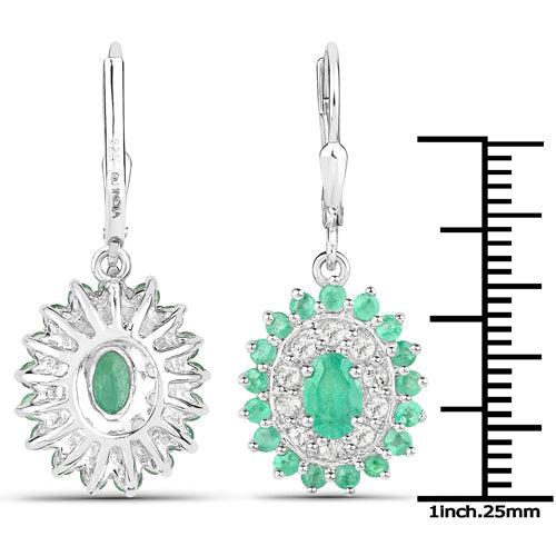 Ensemble de bijoux en émeraude zambienne de 6,53 carats et topaze blanche