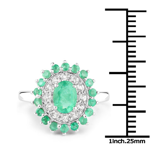 Ensemble de bijoux en émeraude zambienne de 6,53 carats et topaze blanche