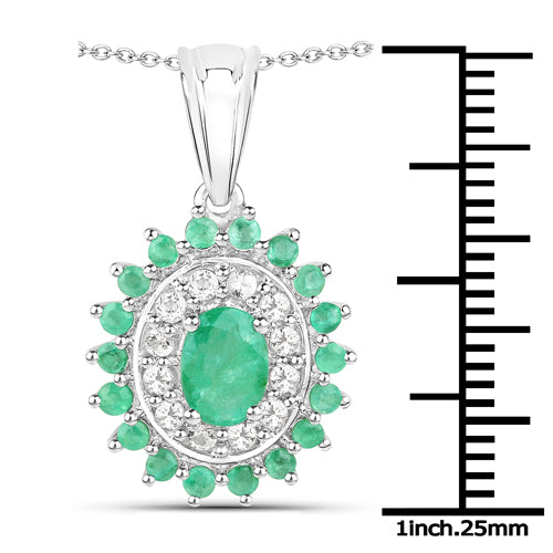 Ensemble de bijoux en émeraude zambienne de 6,53 carats et topaze blanche