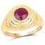 Bague en Argent Sterling Plaquée Or Jaune 14K avec Rubis Naturel de 1,65 Carat
