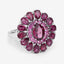 6.19 Carat Genuine Rhodolite and White Topaz Sterling Silver Ring