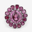 6.19 Carat Genuine Rhodolite and White Topaz Sterling Silver Ring