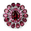 6.19 Carat Genuine Rhodolite and White Topaz Sterling Silver Ring