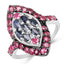 Bague de fiançailles en argent sterling avec saphir bleu et rubis de 1,77 carat
