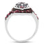 Bague de fiançailles en argent sterling avec saphir bleu et rubis de 1,77 carat