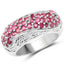 1.81 Carat Genuine Ruby and White Zircon Sterling Silver Ring