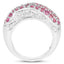 1.81 Carat Genuine Ruby and White Zircon Sterling Silver Ring